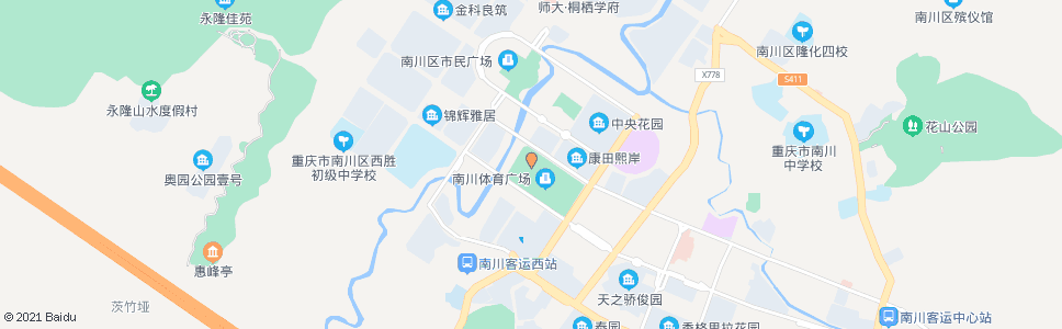 重庆南川体育馆_公交站地图_重庆公交_妙搜公交查询2025