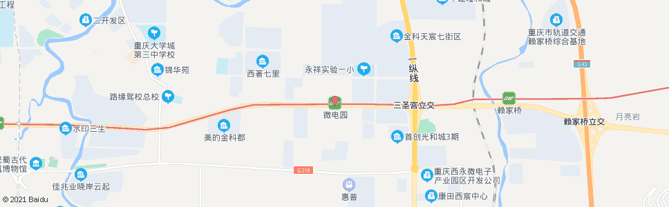 重庆微电园_公交站地图_重庆公交_妙搜公交查询2024