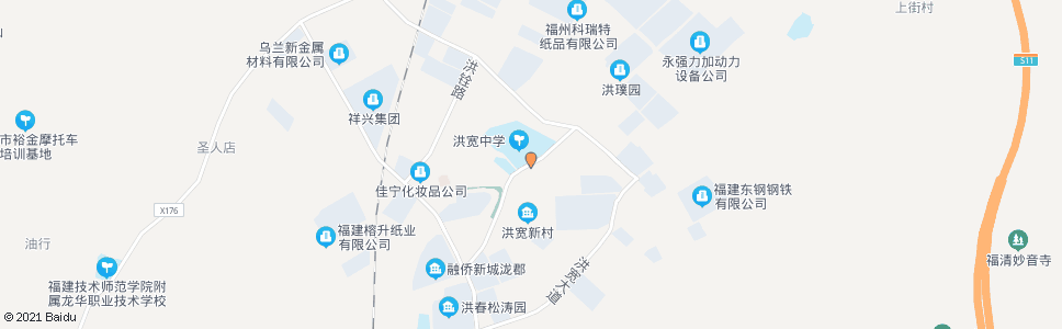 福州洪宽中小学_公交站地图_福州公交_妙搜公交查询2025