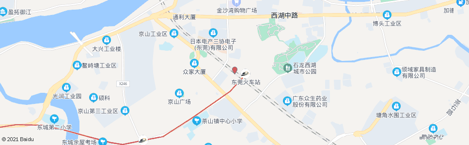 东莞东莞火车站(茶山侧公交站)_公交站地图_东莞公交_妙搜公交查询2024