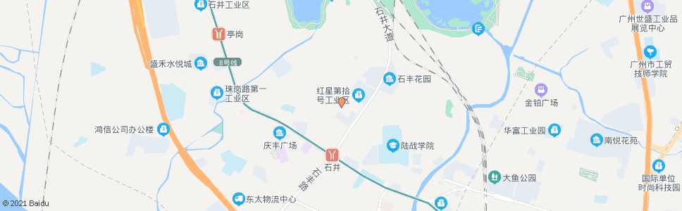 广州红星工业路北_公交站地图_广州公交_妙搜公交查询2024