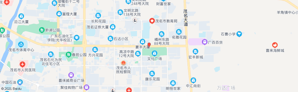 茂名油城八路(西)_公交站地图_茂名公交_妙搜公交查询2024
