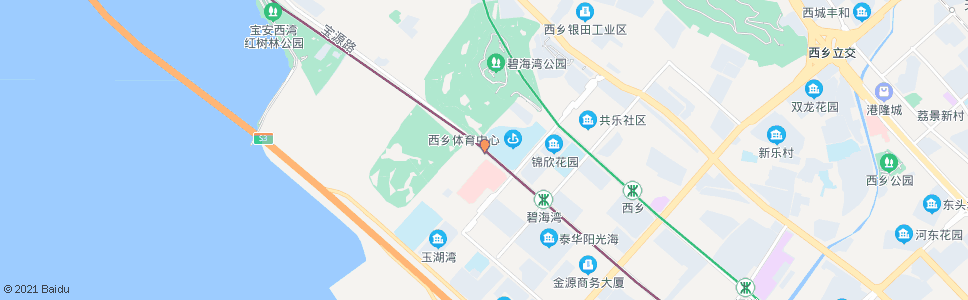 深圳西乡体育中心西1_公交站地图_深圳公交_妙搜公交查询2024