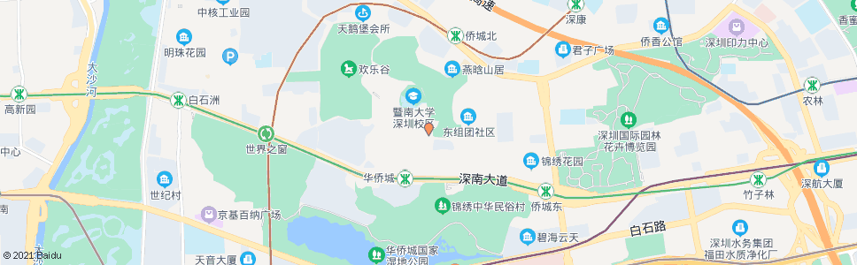 深圳华侨城小学_公交站地图_深圳公交_妙搜公交查询2024