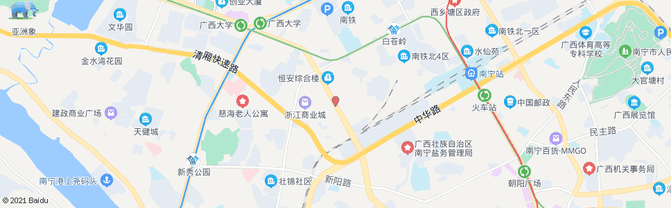 南宁北大中路_公交站地图_南宁公交_妙搜公交查询2025