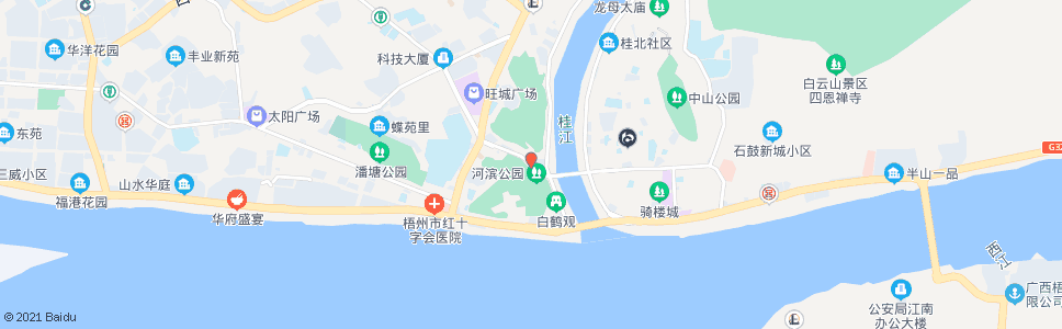 梧州河滨公园_公交站地图_梧州公交_妙搜公交查询2025