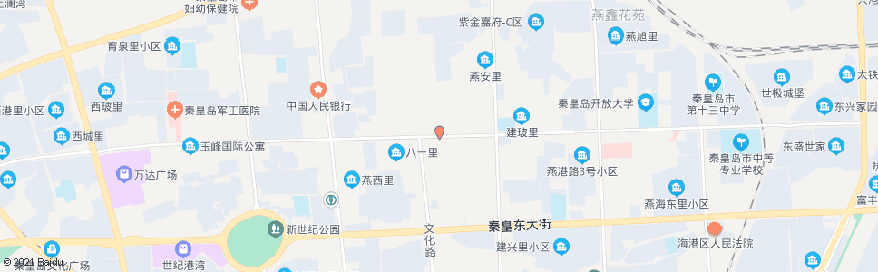 秦皇岛秦皇岛银行(八三东里)_公交站地图_秦皇岛公交_妙搜公交查询2024