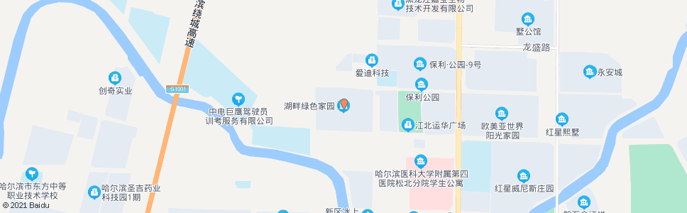 哈尔滨绿色湖畔家园_公交站地图_哈尔滨公交_妙搜公交查询2024