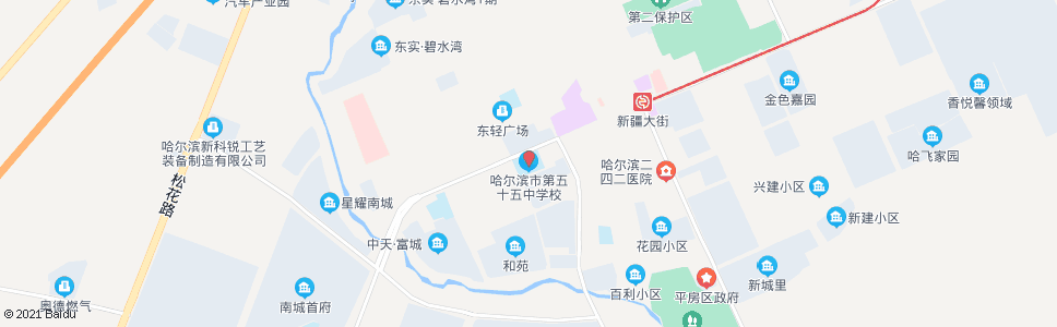 哈尔滨五十五中学(谷丰东街)_公交站地图_哈尔滨公交_妙搜公交查询2025