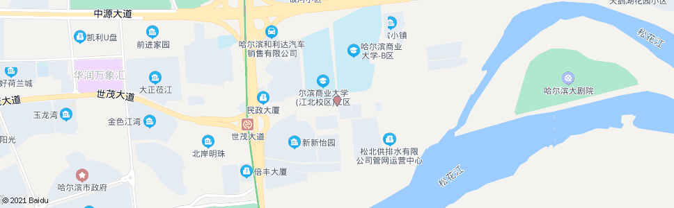 哈尔滨学海路与松北一路路口_公交站地图_哈尔滨公交_妙搜公交查询2024