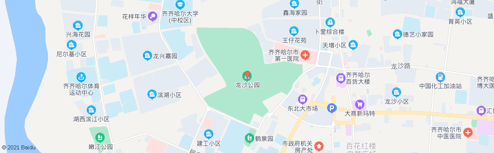 齐齐哈尔龙沙公园_公交站地图_齐齐哈尔公交_妙搜公交查询2024