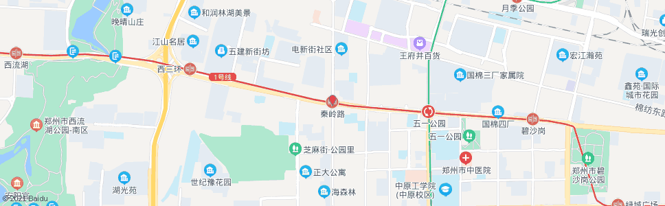 郑州秦岭路中原路站_公交站地图_郑州公交_妙搜公交查询2024