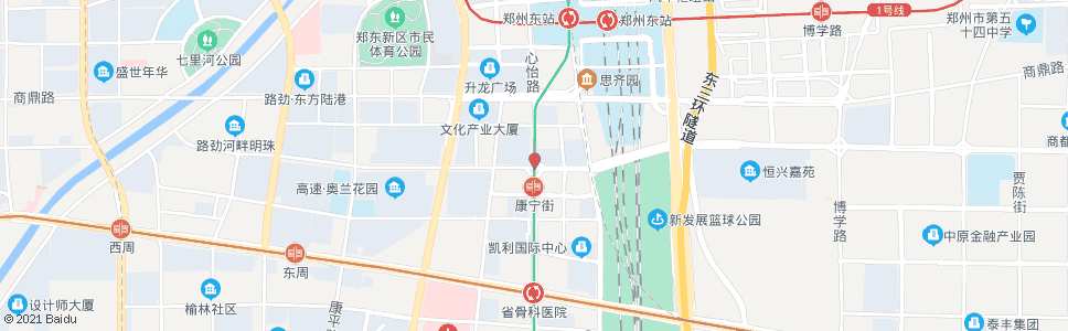 郑州心怡路康宁街_公交站地图_郑州公交_妙搜公交查询2024