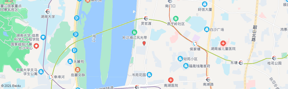 长沙白沙路湘江路口_公交站地图_长沙公交_妙搜公交查询2025