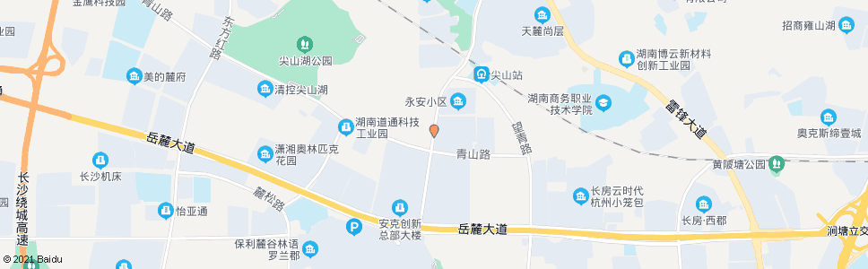 长沙尖山路青山路口_公交站地图_长沙公交_妙搜公交查询2025