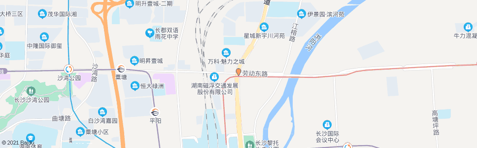 长沙劳动东路红旗路口_公交站地图_长沙公交_妙搜公交查询2025