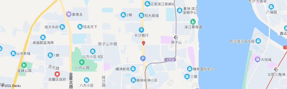 长沙茶子山路银杉路口_公交站地图_长沙公交_妙搜公交查询2025