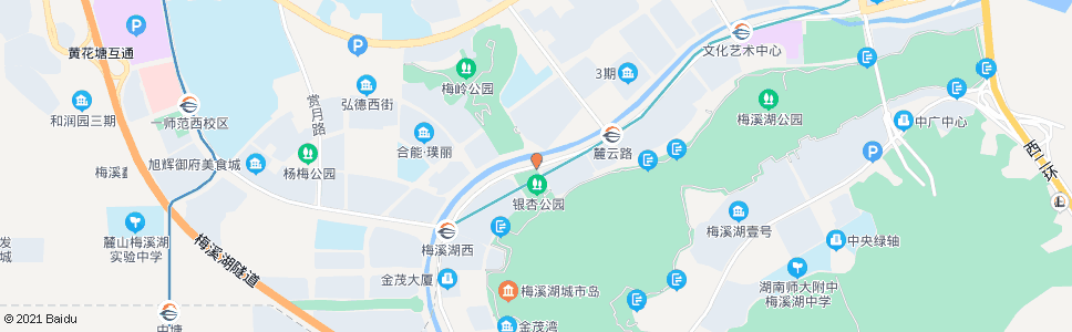 长沙梅溪湖连湖六路口_公交站地图_长沙公交_妙搜公交查询2025