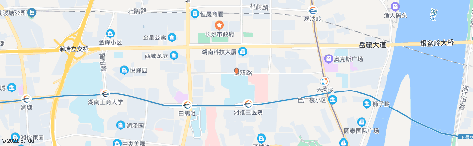 长沙银双路双塘路口_公交站地图_长沙公交_妙搜公交查询2025