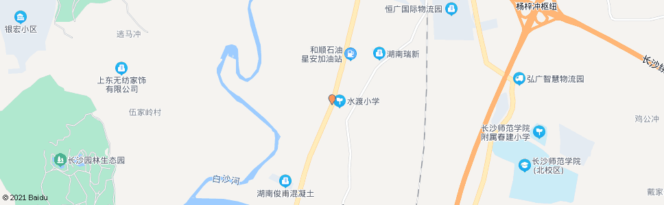 长沙水渡河小学_公交站地图_长沙公交_妙搜公交查询2025