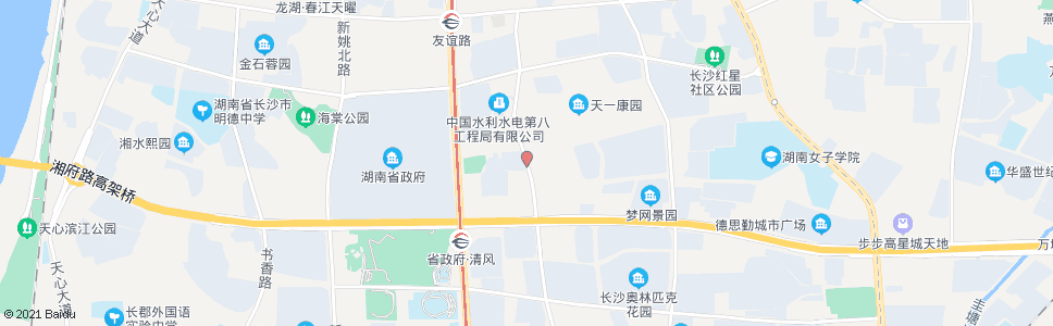 长沙友谊社区_公交站地图_长沙公交_妙搜公交查询2025