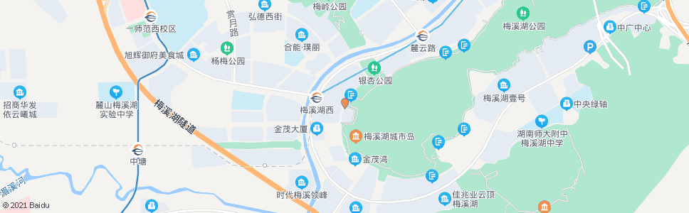 长沙梅溪湖连湖八路口_公交站地图_长沙公交_妙搜公交查询2025