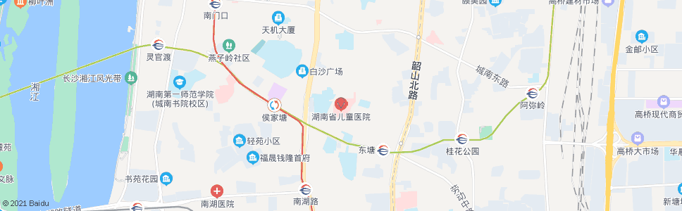 长沙省儿童医院_公交站地图_长沙公交_妙搜公交查询2025