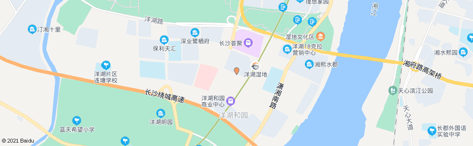 长沙洋湖景园南门_公交站地图_长沙公交_妙搜公交查询2025