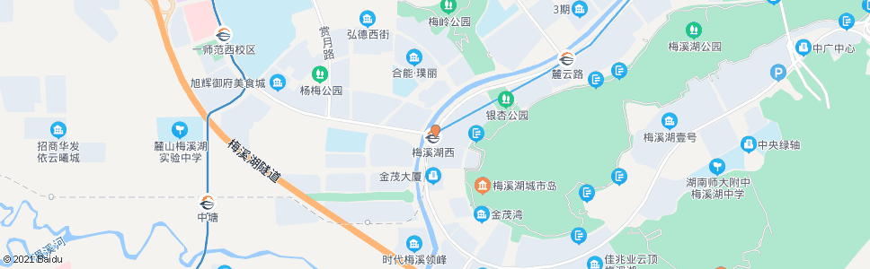 长沙东方红路梅溪湖路口_公交站地图_长沙公交_妙搜公交查询2025