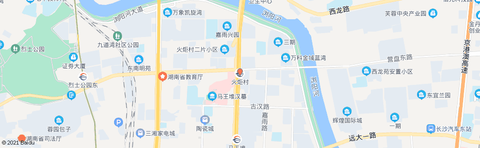 长沙火炬村_公交站地图_长沙公交_妙搜公交查询2025