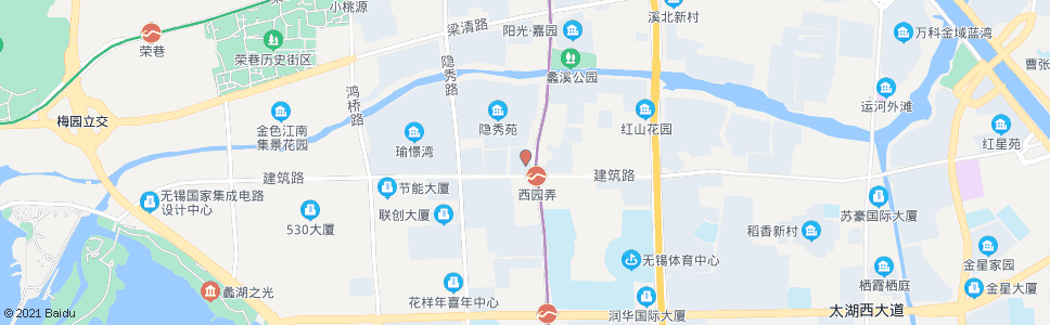 无锡西园弄(家乐福奥林花园店)_公交站地图_无锡公交_妙搜公交查询2024