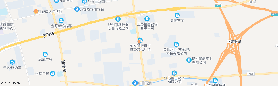 扬州正谊村委会(黄海南路)_公交站地图_扬州公交_妙搜公交查询2024