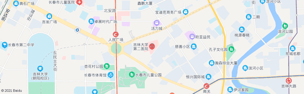 长春吉大二院_公交站地图_长春公交_妙搜公交查询2025