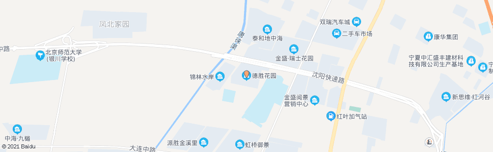 银川花园南街德胜西路口_公交站地图_银川公交_妙搜公交查询2024