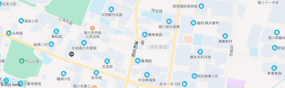 银川上海路清和街口_公交站地图_银川公交_妙搜公交查询2025