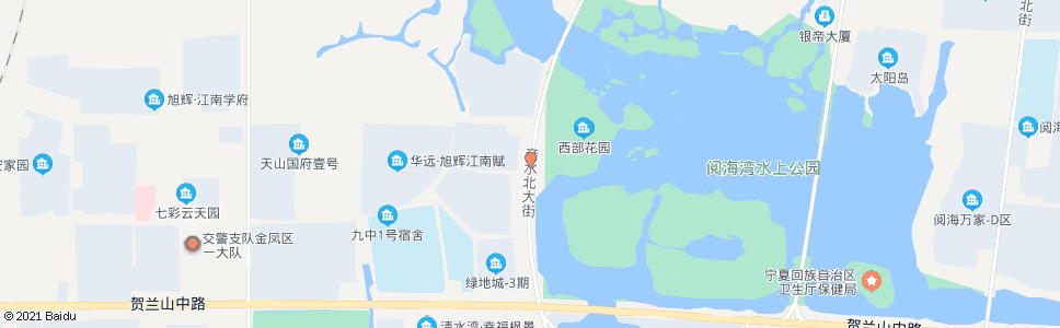 银川亲水街景观水道_公交站地图_银川公交_妙搜公交查询2024