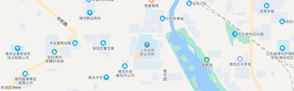 潍坊山东经贸职业学院(青年路)_公交站地图_潍坊公交_妙搜公交查询2024