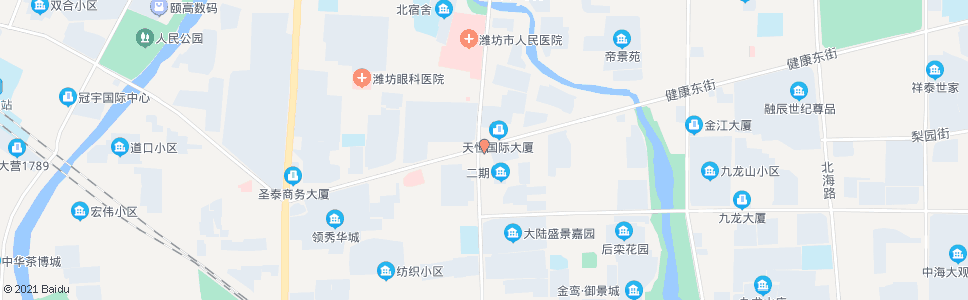 潍坊虞河路健康街路口_公交站地图_潍坊公交_妙搜公交查询2024