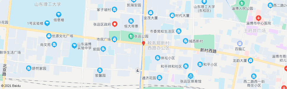 淄博张周路世纪路路口_公交站地图_淄博公交_妙搜公交查询2024