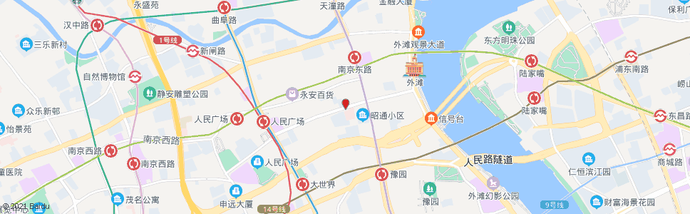 上海福州路山西南路_公交站地图_上海公交_妙搜公交查询2025