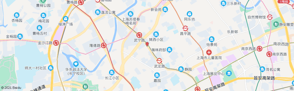 上海武宁南路康定路_公交站地图_上海公交_妙搜公交查询2024