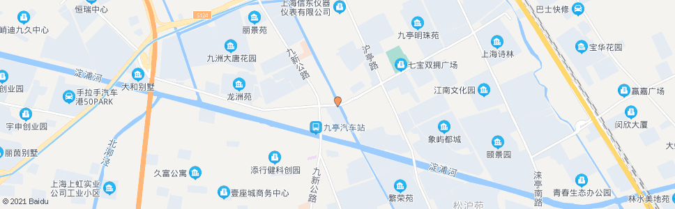 上海沪松公路九亭大街_公交站地图_上海公交_妙搜公交查询2024