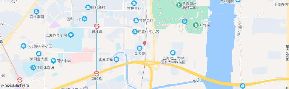 上海白城路民星路_公交站地图_上海公交_妙搜公交查询2024