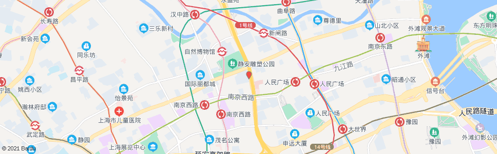 上海北京西路成都北路_公交站地图_上海公交_妙搜公交查询2024