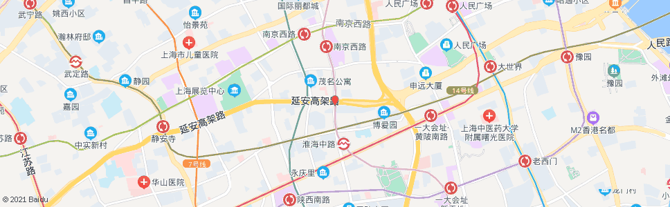 上海延安中路石门一路(招呼站)_公交站地图_上海公交_妙搜公交查询2025