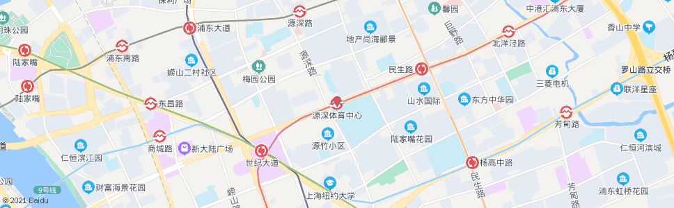 上海羽山路源深路(源深体育中心)_公交站地图_上海公交_妙搜公交查询2024