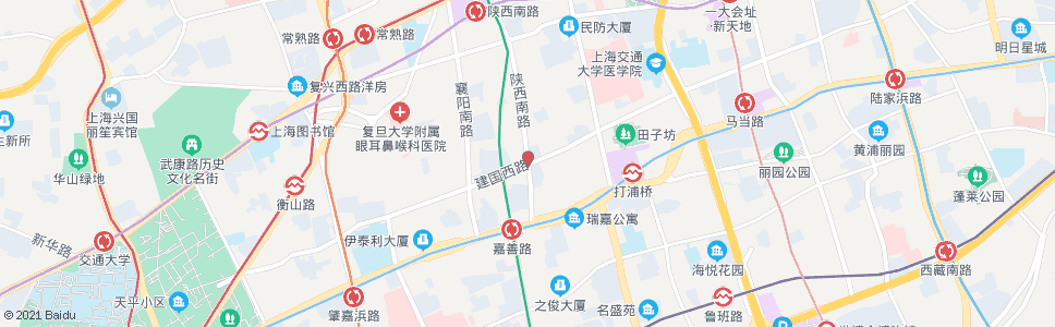 上海陕西南路建国西路_公交站地图_上海公交_妙搜公交查询2024