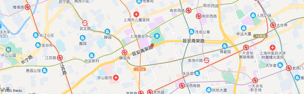 上海延安中路铜仁路_公交站地图_上海公交_妙搜公交查询2024