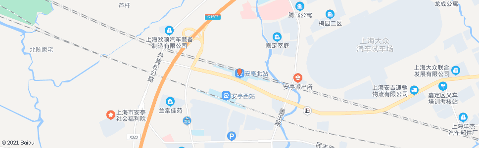 上海安亭北火车站_公交站地图_上海公交_妙搜公交查询2024