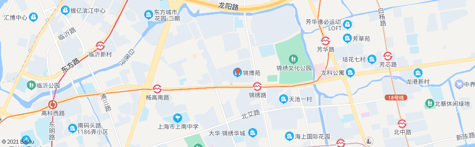 上海锦绣路高科西路(浦东新区干部学院)_公交站地图_上海公交_妙搜公交查询2024